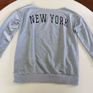 SHEIN Gray 'New York' Sweatshirt